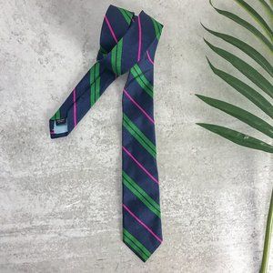CO-OP Men's Navy Stripe Silk Tie Handmade in Italy